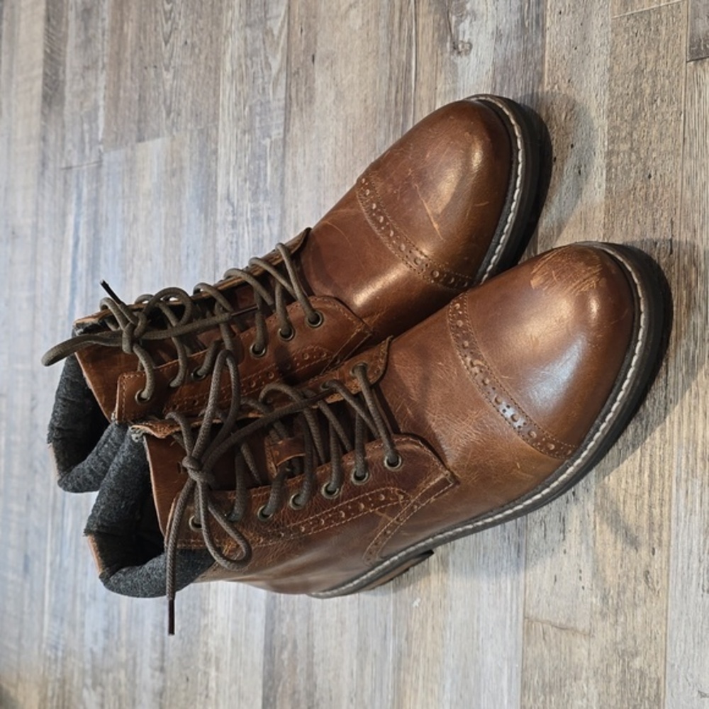 CREVO Brouge Boot Chestnut| Leather &‎ Wool Boot | Size 12​
